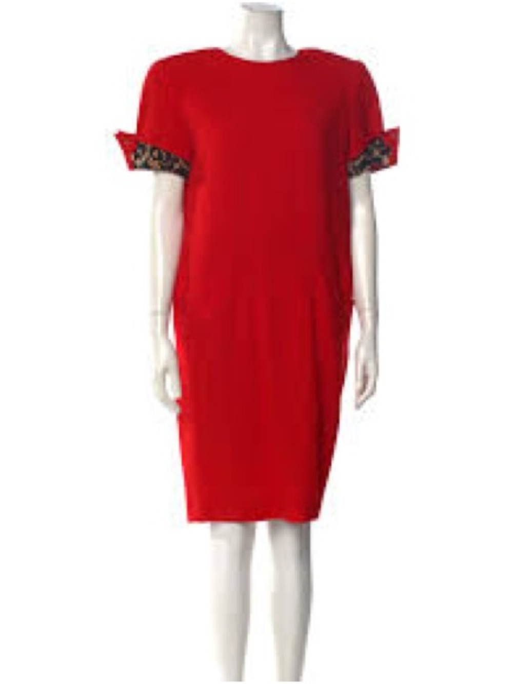 Beautiful Vintage Red & Leopard Bill Blass Dress